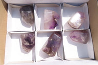 Polished Window Amethyst Crystals x 6 From Ankazobe, Madagascar