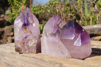 Polished Window Amethyst Crystals x 6 From Ankazobe, Madagascar