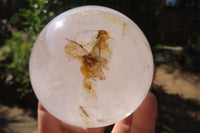 Polished Clear Quartz Crystal Balls  x 2 From Madagascar