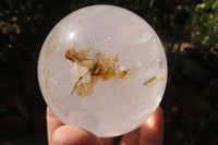 Polished Clear Quartz Crystal Balls  x 2 From Madagascar