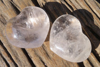 Polished Clear Quartz Crystal Hearts x 6 From Madagascar