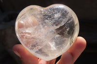 Polished Clear Quartz Crystal Hearts x 6 From Madagascar