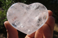 Polished Clear Quartz Crystal Hearts x 6 From Madagascar