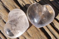 Polished Clear Quartz Crystal Hearts x 6 From Madagascar