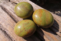 Polished Green Opal Galet / Palm Stones x 12 From Antsirabe, Madagascar