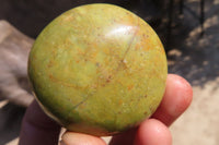 Polished Green Opal Galet / Palm Stones x 12 From Antsirabe, Madagascar