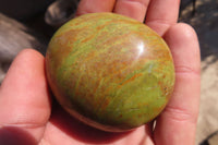 Polished Green Opal Galet / Palm Stones x 12 From Antsirabe, Madagascar