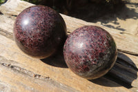 Polished Red Pyrope Garnet Spheres  x 2 From Madagascar