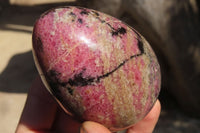 Polished Rhodonite Eggs & Heart x 3 From Ambindavato, Madagascar