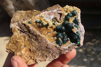 Natural Rare Ball Malachite On Drusy Quartz & Dolomite Specimens x 3 From Kambove, Congo