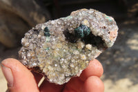 Natural Rare Ball Malachite On Drusy Quartz & Dolomite Specimens x 3 From Kambove, Congo