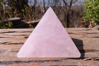 Polished Pink Rose Quartz Pyramids x 3 From Madagascar