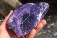 Polished Purple Lepidolite Standing Free Forms  x 2 From Zimbabwe