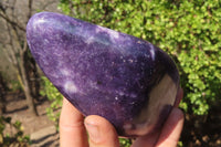 Polished Purple Lepidolite Standing Free Forms  x 2 From Zimbabwe