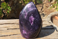 Polished Purple Lepidolite Standing Free Forms  x 2 From Zimbabwe