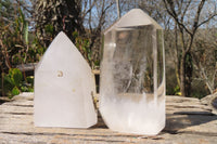 Polished Clear Quartz Crystal Points x 2 From Madagascar