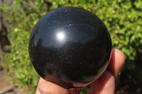 Polished Black Basalt Spheres  x 4 From Madagascar