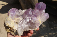 Natural Jacaranda Amethyst Clusters x 2 From Mumbwe, Zambia