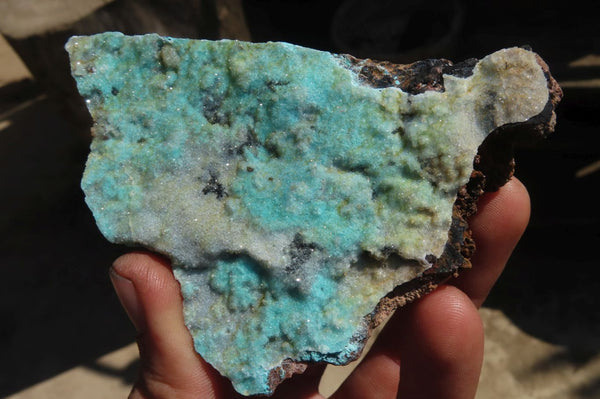 Natural Drusy Chrysocolla Dolomite Specimens x 2 From Likasi, Congo