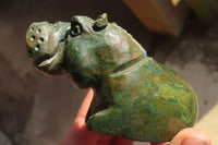 Polished Green Verdite Hippo Carvings  x 3 From Mazoe, Zimbabwe