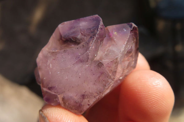 Natural Window Amethyst Crystals  x 12 From Chiredzi, Zimbabwe