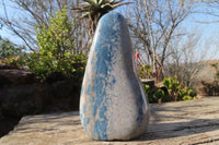 Polished Blue Spotted Spinel Quartz Standing Free Form x 1 From Madagascar