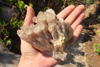 Natural Cascading Smokey Quartz Clusters x 2 From Luena, Congo