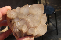 Natural Cascading Smokey Quartz Clusters x 2 From Luena, Congo