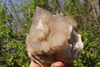 Natural Cascading Smokey Quartz Clusters x 2 From Luena, Congo