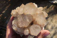 Natural Cascading Smokey Quartz Clusters x 2 From Luena, Congo