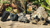 Natural Schorl Black Tourmaline Specimens x 6 From Erongo, Namibia