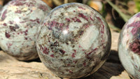 Polished Rubellite Pink Tourmaline Spheres x 4 From Madagascar