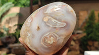 Polished Banded Agate Standing Free Forms  x 4 From West Coast, Madagascar