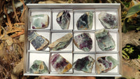 Polished One Side Polished Watermelon Fluorite Pieces  x 12 From Uis, Namibia