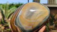 Polished Polychrome Jasper Standing Free Forms  x 3 From Madagascar