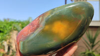 Polished Polychrome Jasper Standing Free Forms  x 3 From Madagascar