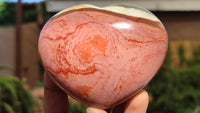 Polished Polychrome Jasper Hearts  x 6 From Mahajanga, Madagascar