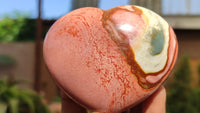 Polished Polychrome Jasper Hearts  x 6 From Mahajanga, Madagascar