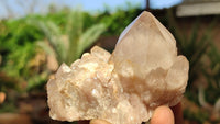 Natural Smokey Phantom Quartz Clusters x 6 From Luena, Congo