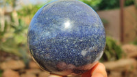 Polished Blue Lazulite Spheres  x 3 From Madagascar