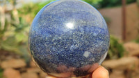 Polished Blue Lazulite Spheres  x 3 From Madagascar