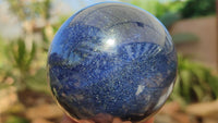 Polished Blue Lazulite Spheres  x 3 From Madagascar