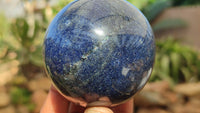 Polished Blue Lazulite Spheres  x 3 From Madagascar