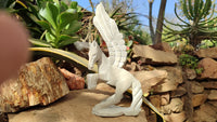 Polished White Marble Pegasus Carving x 1 From Zimbabwe