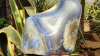 Polished Blue Lace Agate Standing Free Form x 1 From Nsanje, Malawi