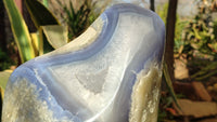 Polished Blue Lace Agate Standing Free Form x 1 From Nsanje, Malawi