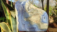 Polished Blue Lace Agate Standing Free Form x 1 From Nsanje, Malawi