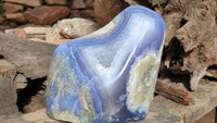 Polished Blue Lace Agate Standing Free Form x 1 From Nsanje, Malawi