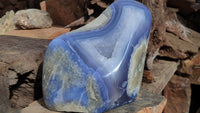 Polished Blue Lace Agate Standing Free Form x 1 From Nsanje, Malawi