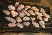 Natural Pink Hematoid Candle Quartz Crystals  x 35 From Madagascar